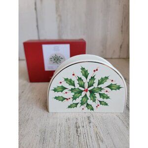 Lenox holiday napkin holder mistletoe Xmas home decor kitchen